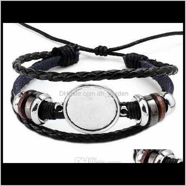 charm bracelets drop delivery 2021 fashion diy multi layer leather bracelet bangle blank base fit 20mm round po glass cabochon setting bezel, Golden;silver
charm bracelets drop delivery 2021 fashion diy multi layer leather bracelet bangle blank base fit 20mm round po glass cabochon setting bezel, Golden;silver