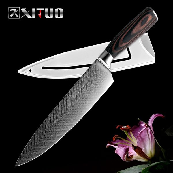 xituo kitchen chef knives 8 inch cassic pattern japanese 7cr17 stainess stee sanding aser pattern vegetabe santoku knife
xituo kitchen chef knives 8 inch cassic pattern japanese 7cr17 stainess stee sanding aser pattern vegetabe santoku knife