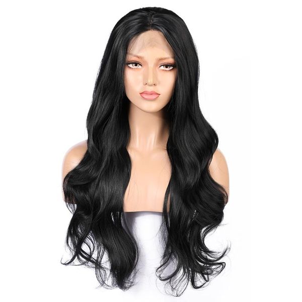 synthetic wigs 26'' 13*6 deep lace front wig long wavy 1b color with baby hair heat resistant fiber part for black women
synthetic wigs 26'' 13*6 deep lace front wig long wavy 1b color with baby hair heat resistant fiber part for black women