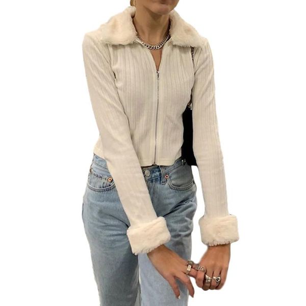 women's jackets coats lapel fur collar solid color thread pit striped short zipper knit jacket for female, Black;brown
women's jackets coats lapel fur collar solid color thread pit striped short zipper knit jacket for female, Black;brown