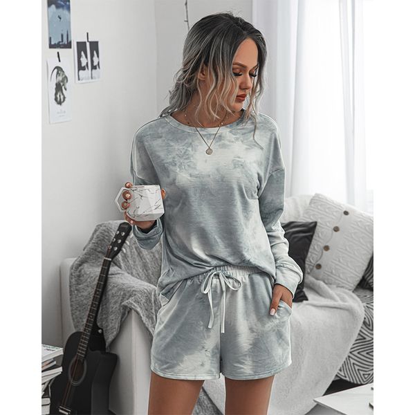 gray tie dye sets women casual two pieces short sleeve t shirts and high waist short pants solid outfits tracksuit, White
gray tie dye sets women casual two pieces short sleeve t shirts and high waist short pants solid outfits tracksuit, White