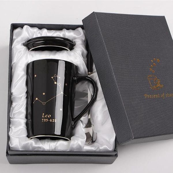 with gift box 12 constellations creative ceramic mugs spoon lid black and gold porcelain zodiac milk coffee cup 400ml water
with gift box 12 constellations creative ceramic mugs spoon lid black and gold porcelain zodiac milk coffee cup 400ml water
