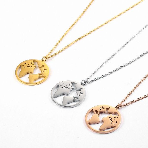 pendant necklaces stainless steel necklace globe earth continent bohemia female short chains collares jewelry gifts, Silver
pendant necklaces stainless steel necklace globe earth continent bohemia female short chains collares jewelry gifts, Silver