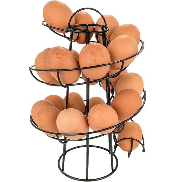 egg rack spiral holder with metal design stand basket storage shelf for kitchen baskets
egg rack spiral holder with metal design stand basket storage shelf for kitchen baskets