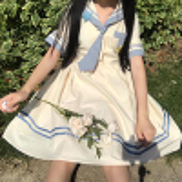 clothing sets japanese college wind sweet contrast hai jun ling short-sleeved high-waisted wild students by age jk doll dress female summer, White
clothing sets japanese college wind sweet contrast hai jun ling short-sleeved high-waisted wild students by age jk doll dress female summer, White