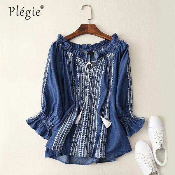 plegie embroidery denim shirt women floral vintage jeans blouses casual fashion female autumn long sleeve blusas women's & shirts, White
plegie embroidery denim shirt women floral vintage jeans blouses casual fashion female autumn long sleeve blusas women's & shirts, White
