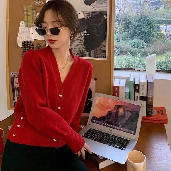 women's knits & tees kroean style sweet chic button sweater coat women v neck long sleeve knit cardigan elegant autumn 2021 sueter muje, White
women's knits & tees kroean style sweet chic button sweater coat women v neck long sleeve knit cardigan elegant autumn 2021 sueter muje, White