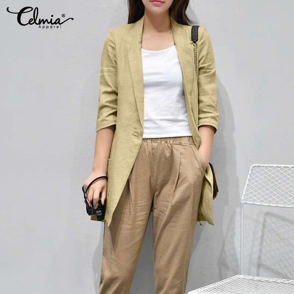 women's suits & blazers korean style blazer for women celmia 2021 fashion formal coats solid color office long autumn plus size loose o, White;black
women's suits & blazers korean style blazer for women celmia 2021 fashion formal coats solid color office long autumn plus size loose o, White;black