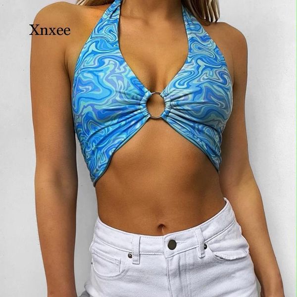 women y2k water ripple print halter crop backless cute e girl bustier aesthetic bandage summer vest female tanks camis women's &, White
women y2k water ripple print halter crop backless cute e girl bustier aesthetic bandage summer vest female tanks camis women's &, White