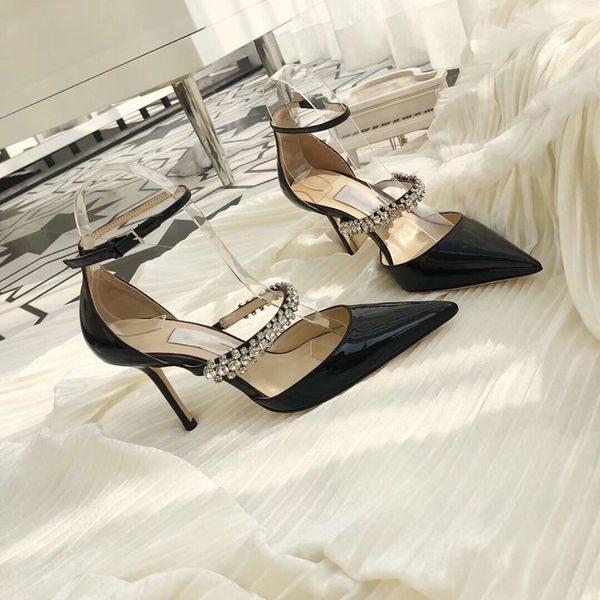 luxury women's high heel sandals wedding ceremony shoes 8cm designer sells well water drill building heels in black lacquer leather
luxury women's high heel sandals wedding ceremony shoes 8cm designer sells well water drill building heels in black lacquer leather