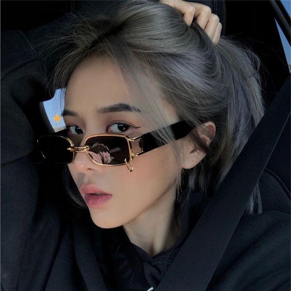 sunglasses ins fashion small rectangle women designer vintage punk men sun glasses shades uv400, White;black
sunglasses ins fashion small rectangle women designer vintage punk men sun glasses shades uv400, White;black