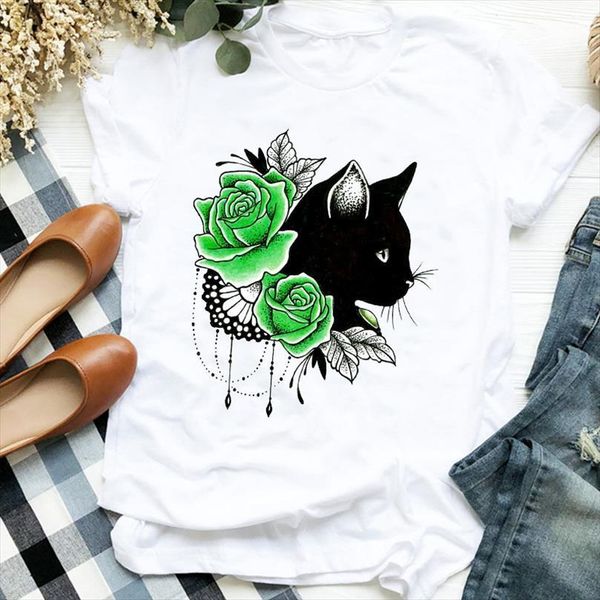 and women lady cartoon cat men t shirt floral womens flower pet trend fashion print clothes graphic female, White;black
and women lady cartoon cat men t shirt floral womens flower pet trend fashion print clothes graphic female, White;black