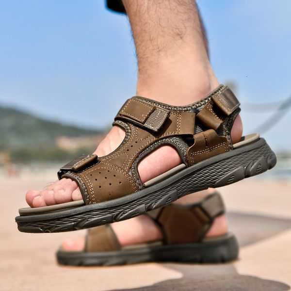 slippers men's sandals outdoor genuine leather breathable casual office dress beach 25et, Black
slippers men's sandals outdoor genuine leather breathable casual office dress beach 25et, Black