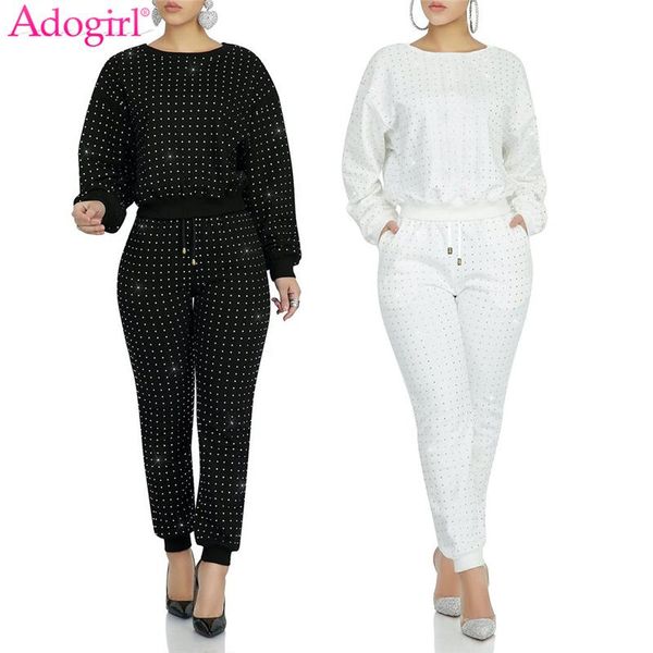 two piece dress adogirl 2021 spring diamonds set o neck long sleeve pullover sweatshirt casual pants women tracksuit outfits, White
two piece dress adogirl 2021 spring diamonds set o neck long sleeve pullover sweatshirt casual pants women tracksuit outfits, White
