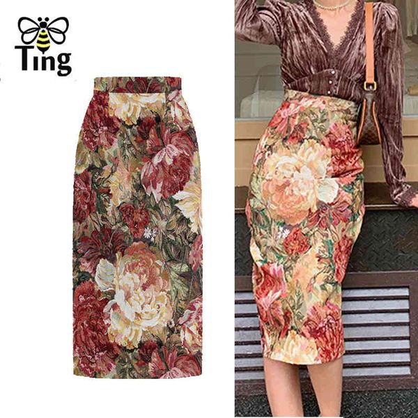vintage elegant high street flowr jacquard pencil midi skirts retro waist master painting aesthetic saia 210513, Black
vintage elegant high street flowr jacquard pencil midi skirts retro waist master painting aesthetic saia 210513, Black