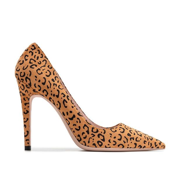 dress shoes spring leopard print pointed toe suede all-match stiletto single large size small daily work women's, Black
dress shoes spring leopard print pointed toe suede all-match stiletto single large size small daily work women's, Black