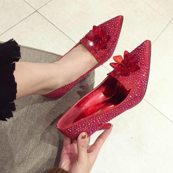 dress shoes chinese style bridesmaid bride bright red pointed toe stilettos crystal woman summer single, Black
dress shoes chinese style bridesmaid bride bright red pointed toe stilettos crystal woman summer single, Black