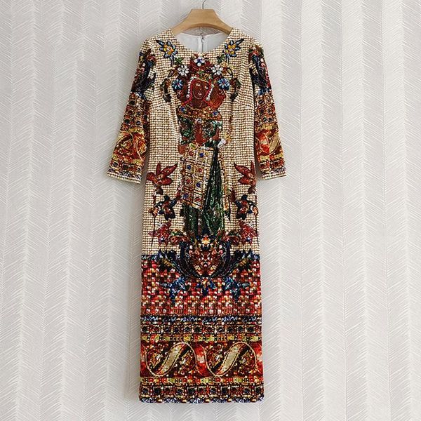 casual dresses 2021 autumn fashion designer dress women vintage elegant printed beading crystal midi, Black;gray
casual dresses 2021 autumn fashion designer dress women vintage elegant printed beading crystal midi, Black;gray