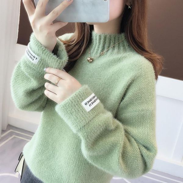 women's sweaters 2021 female mink fluff clothes hitz loose snow it wears outside seoul high collar pullover knit shirt, White;black
women's sweaters 2021 female mink fluff clothes hitz loose snow it wears outside seoul high collar pullover knit shirt, White;black
