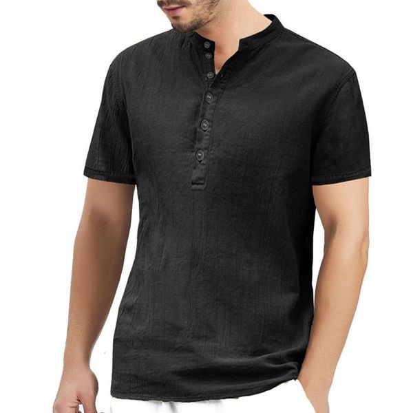 men solid color shirt casual summer cotton and linen harajuku short sleeve buttoned-decor holiday comfortable blouse men's shirts, White;black
men solid color shirt casual summer cotton and linen harajuku short sleeve buttoned-decor holiday comfortable blouse men's shirts, White;black