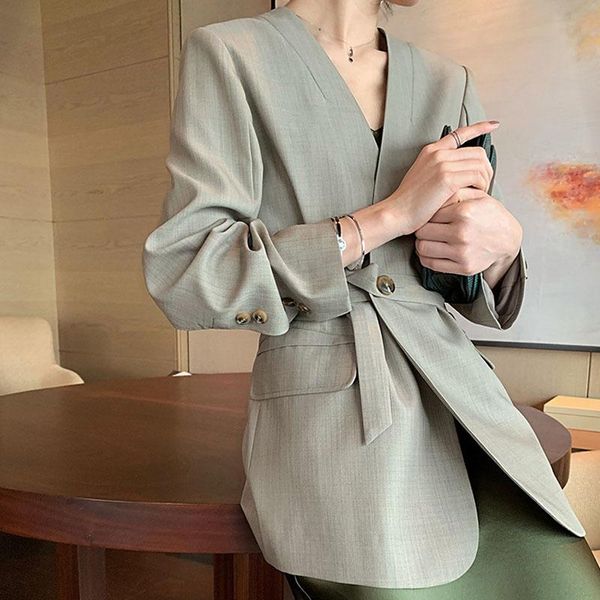 women's suits & blazers korea 2021 spring korean famale single button double pocket women vintage loose office lady suit coat tidem86s, White;black
women's suits & blazers korea 2021 spring korean famale single button double pocket women vintage loose office lady suit coat tidem86s, White;black