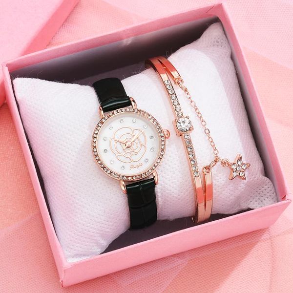 wristwatches drop 2 pcs leather strap ladies luxury flower watch bracelet set quartz wristwatch women clock gift reloj, Slivery;brown
wristwatches drop 2 pcs leather strap ladies luxury flower watch bracelet set quartz wristwatch women clock gift reloj, Slivery;brown