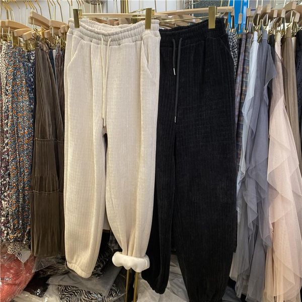 autumn winter vintage corduroy thickened plus velvet haren trousers high waist straight casual pants for women women's & capris, Black;white
autumn winter vintage corduroy thickened plus velvet haren trousers high waist straight casual pants for women women's & capris, Black;white
