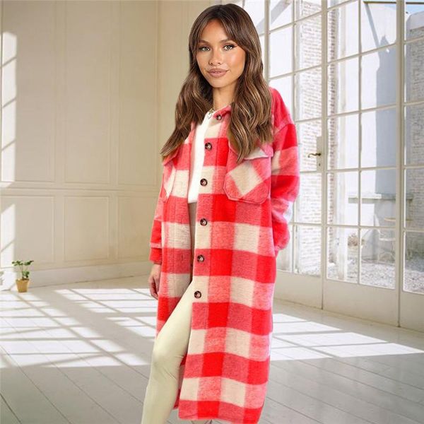 women's wool & blends long women coat female large size single-breasted outerwear ladies loose plaid overcoat autumn winter windbreaker, Black
women's wool & blends long women coat female large size single-breasted outerwear ladies loose plaid overcoat autumn winter windbreaker, Black