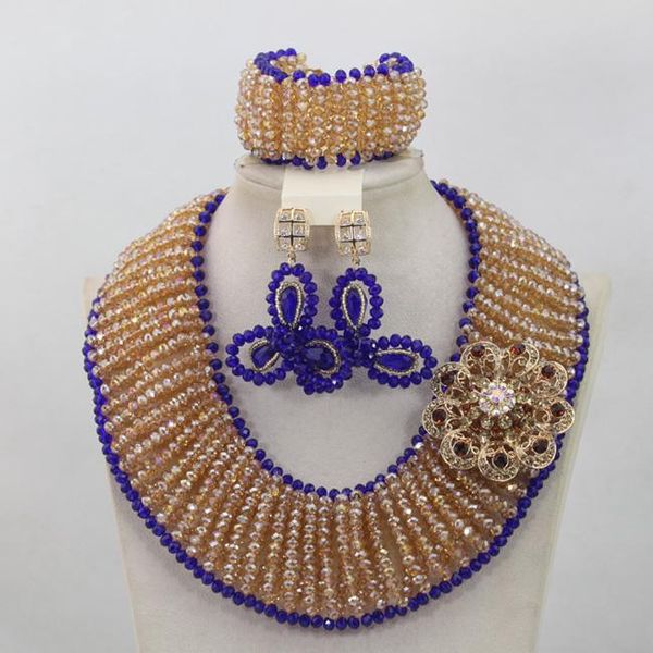 earrings & necklace wholesale gold/champagne african beads jewelry set royal blue nigerian necklaces bracelet gifts qw682, Silver
earrings & necklace wholesale gold/champagne african beads jewelry set royal blue nigerian necklaces bracelet gifts qw682, Silver