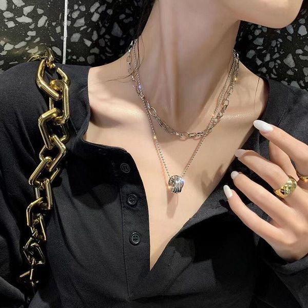 pendant necklaces couple pendants fashion punk 2 multi-layer ring necklace sets name, Silver
pendant necklaces couple pendants fashion punk 2 multi-layer ring necklace sets name, Silver
