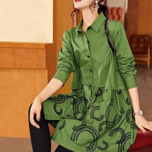 women's trench coats women coat embroidered shirt 2021 spring autumn long-sleeved loose mid-length large size outerwear female, Tan;black
women's trench coats women coat embroidered shirt 2021 spring autumn long-sleeved loose mid-length large size outerwear female, Tan;black