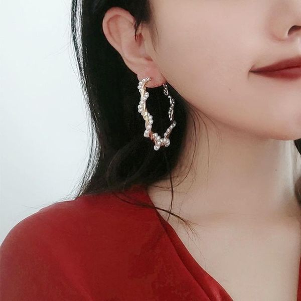 hoop & huggie golden pearls twisted wrap big circle earrings handmade sweet simulated pearl jewelry for women gifts, Golden;silver
hoop & huggie golden pearls twisted wrap big circle earrings handmade sweet simulated pearl jewelry for women gifts, Golden;silver