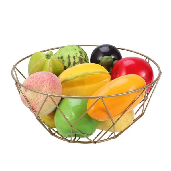 european style basket iron fresh fruit container hollow-out vegetable rack storage tray holder (golden, round) baskets
european style basket iron fresh fruit container hollow-out vegetable rack storage tray holder (golden, round) baskets