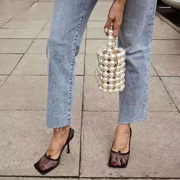 dress shoes fanan summer autumn mesh pumps sandals female square toe high heel chain stiletto hollow party 7cm, Black
dress shoes fanan summer autumn mesh pumps sandals female square toe high heel chain stiletto hollow party 7cm, Black