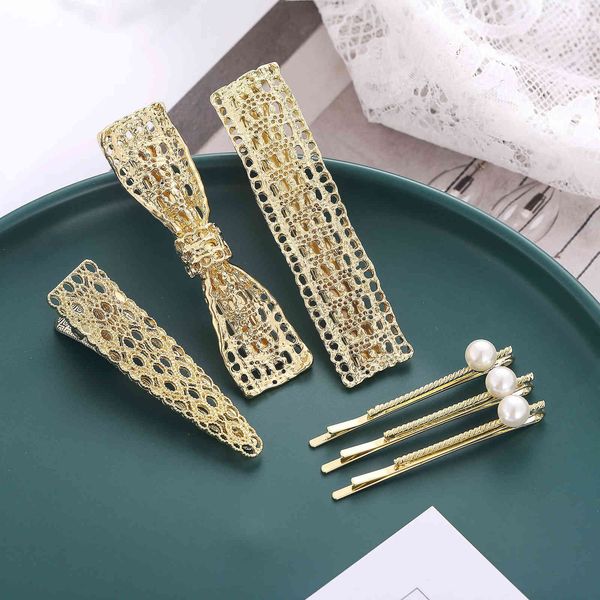 fashion bow hairpin simple hollow out geometric set pearl hairpin girl side hairpin, Golden;silver
fashion bow hairpin simple hollow out geometric set pearl hairpin girl side hairpin, Golden;silver