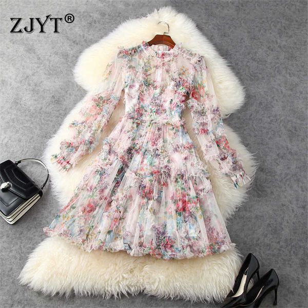 spring runway fashion full sleeve floral print ruffles mini party mesh dress elegant women robe 210601, Black;gray
spring runway fashion full sleeve floral print ruffles mini party mesh dress elegant women robe 210601, Black;gray