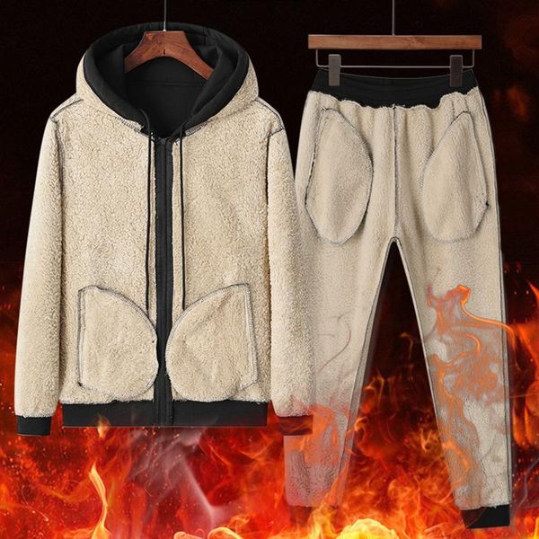 jogging clothing 2021 autumn and winter lamb velvet suit men's loose plus thick hooded sweater + stretch pants casual sports, Black;red
jogging clothing 2021 autumn and winter lamb velvet suit men's loose plus thick hooded sweater + stretch pants casual sports, Black;red