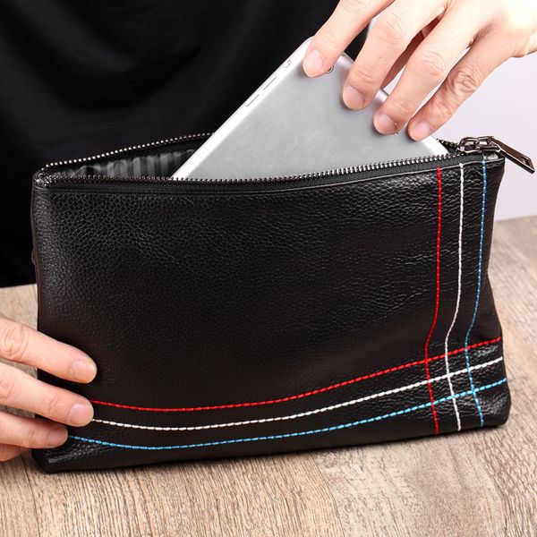 bags handbags leather men's soft large capacity envelope head clip, Black;red
bags handbags leather men's soft large capacity envelope head clip, Black;red