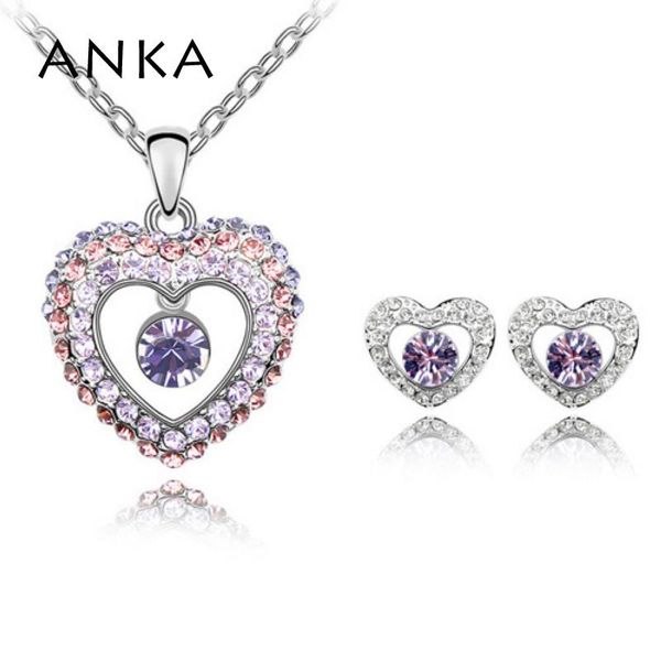 earrings & necklace wedding accessories jewelry sets luxury showy heart crystal inlay set crystals from austrian #87243, Silver
earrings & necklace wedding accessories jewelry sets luxury showy heart crystal inlay set crystals from austrian #87243, Silver