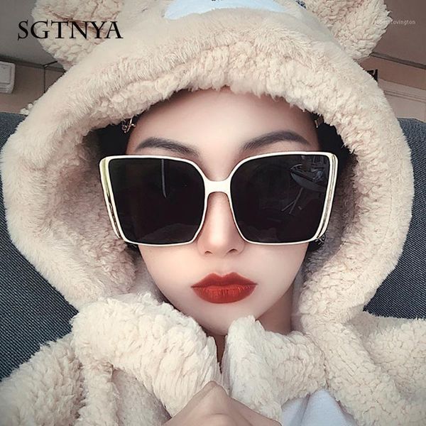 sgtnya new fashion trend sunglasses temperament recommended ladies big frame sunglasses were thin glasses uv4001, White;black
sgtnya new fashion trend sunglasses temperament recommended ladies big frame sunglasses were thin glasses uv4001, White;black