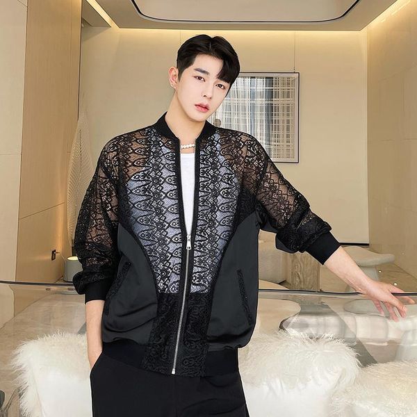 spring summer menswear men's lace splice hollow loose casual sun protection jacket male korean streetwear fashion coat jackets, Black;brown
spring summer menswear men's lace splice hollow loose casual sun protection jacket male korean streetwear fashion coat jackets, Black;brown