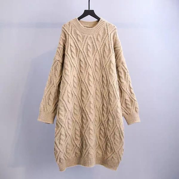 women's sweaters h.sa winter oversize 2021 sweater twisted pullover long maxi dress warm soft thick korea women, White;black
women's sweaters h.sa winter oversize 2021 sweater twisted pullover long maxi dress warm soft thick korea women, White;black