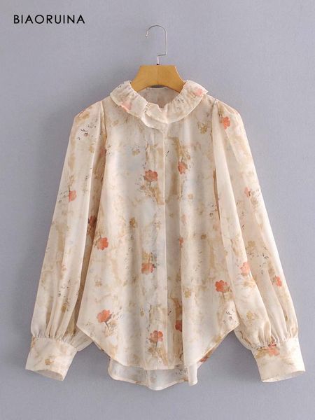 women's 2021 spring arrival vintage chiffon shirt ruffled collar flower printing lantern sleeve sweet blouse blouses & shirts, White
women's 2021 spring arrival vintage chiffon shirt ruffled collar flower printing lantern sleeve sweet blouse blouses & shirts, White