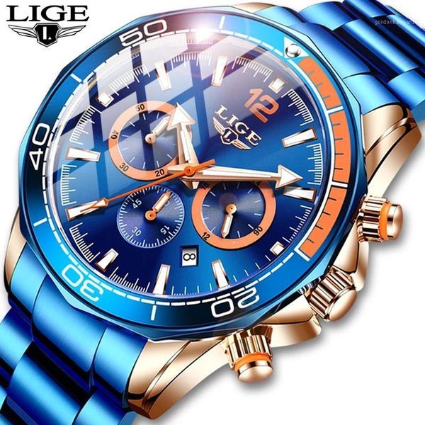 wristwatches 2021 fashion blue mens watches lige clock sports chronograph waterproof quartz watch men relogio masculino, Slivery;brown
wristwatches 2021 fashion blue mens watches lige clock sports chronograph waterproof quartz watch men relogio masculino, Slivery;brown