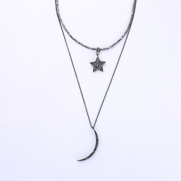 pendant necklaces fashion jewelry punk five-pointed star moon choker necklace & for women multilayer crystal sweater chain accessories, Silver
pendant necklaces fashion jewelry punk five-pointed star moon choker necklace & for women multilayer crystal sweater chain accessories, Silver