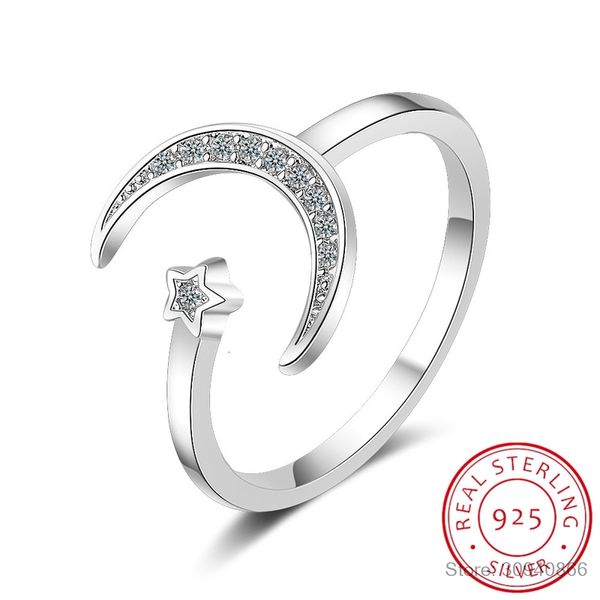 100% 925 solid real sterling silver fine jewelry moon star cz cocktail opening ring sizable for women girl gift da27, Golden;silver
100% 925 solid real sterling silver fine jewelry moon star cz cocktail opening ring sizable for women girl gift da27, Golden;silver