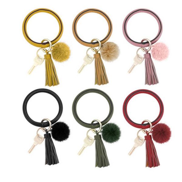 bracelet wrist keychain european and american car keyring leather tassel fur ball pendant keychain, Silver
bracelet wrist keychain european and american car keyring leather tassel fur ball pendant keychain, Silver