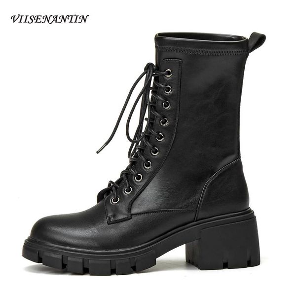 boots style autumn winter genuine leather lace-up platform short female british all-match women motorcycle arrival, Black
boots style autumn winter genuine leather lace-up platform short female british all-match women motorcycle arrival, Black