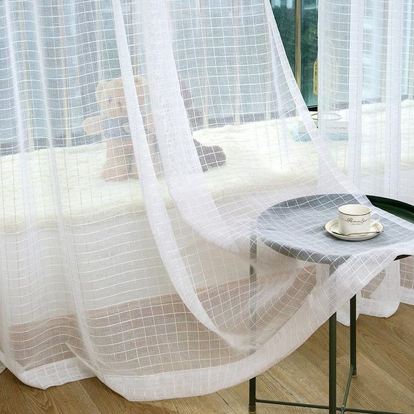 curtain & drapes modern grommet white tulle curtains for living room decoration polyester plaid kitchen window
curtain & drapes modern grommet white tulle curtains for living room decoration polyester plaid kitchen window