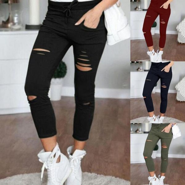 women's pants & capris plus size solid color drawstring high waist pencil ripped skinny leggings, Black;white
women's pants & capris plus size solid color drawstring high waist pencil ripped skinny leggings, Black;white